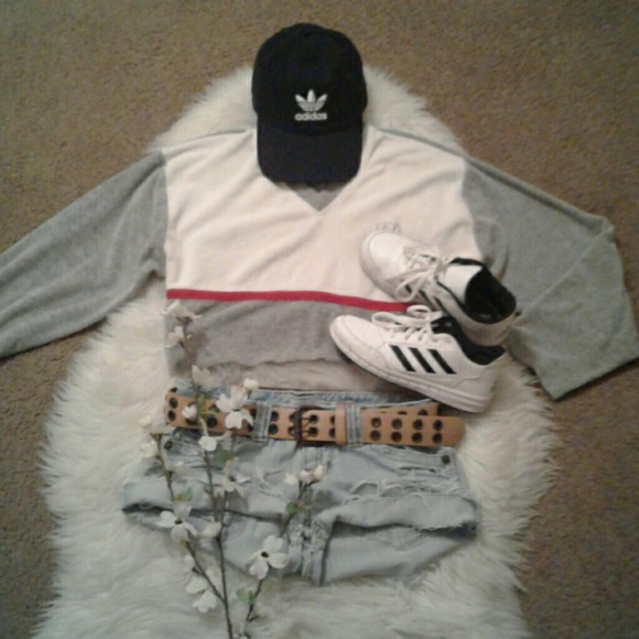 Vintage Sweaters - ❌L Vintage Cropped Color Block Soft Sweater